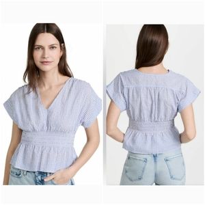 Madewell Ellis Seersucker Top Size Medium